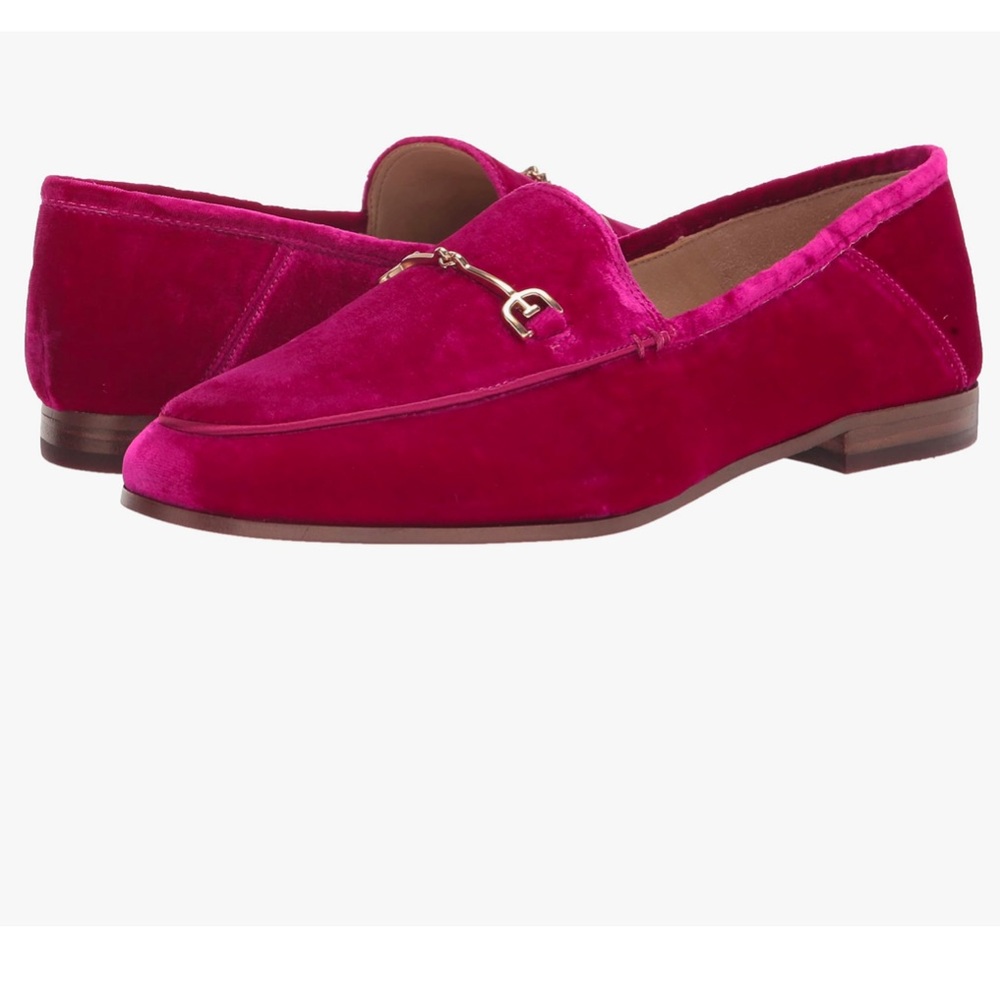 Sam Edelman raspberry velvet bit loafers